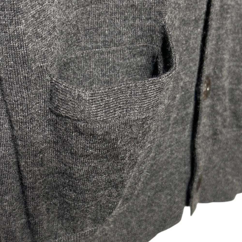 Polo Ralph Lauren Mens Merino Wool Cardigan‎ Sweater Gray V-Neck Button Front L